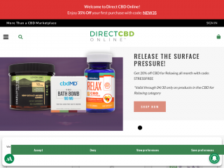 directcbdonline.com screenshot