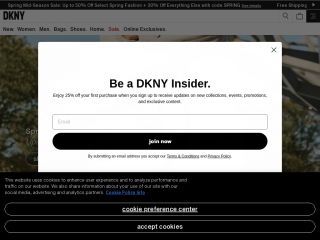dkny.com screenshot