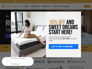 dynastymattress.com screenshot