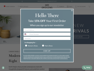 earthshoes.com screenshot