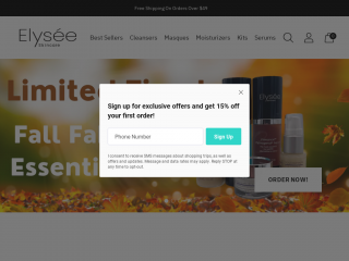 elyseecosmetics.com screenshot