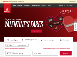 emirates.com screenshot