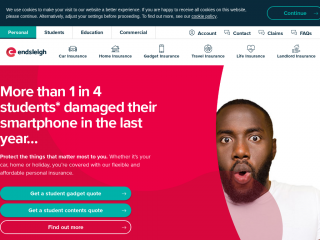 endsleigh.co.uk screenshot