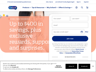 enfamil.com screenshot