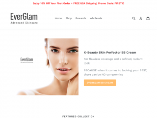 everglamcosmetics.com screenshot