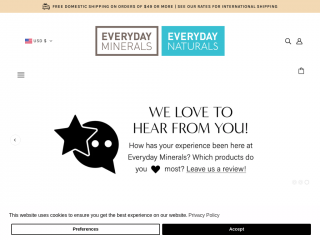 everydayminerals.com screenshot