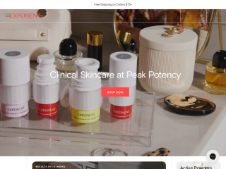 exponentbeauty.com screenshot