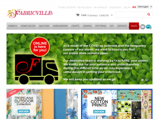 fabricville.com screenshot