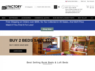 factorybunkbeds.com screenshot