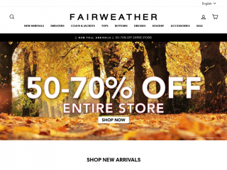 fairweatherclothing.com screenshot