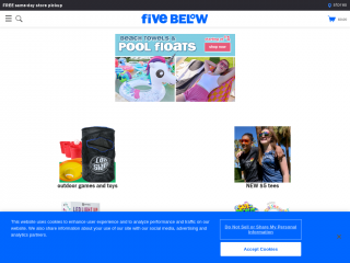 fivebelow.com screenshot