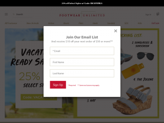 footwearunlimited.com screenshot