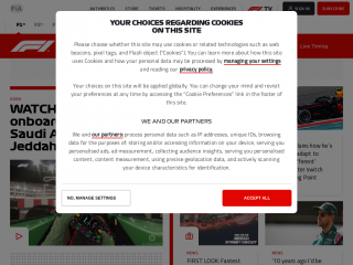 formula1.com screenshot