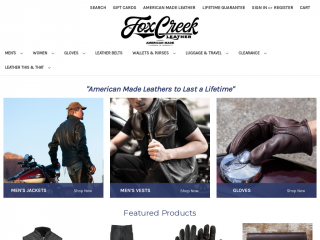 foxcreekleather.com screenshot