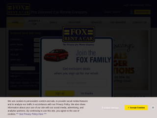 foxrentacar.com screenshot