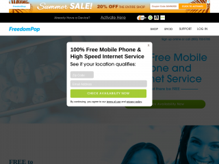 freedompop.com screenshot