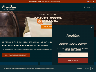 freereincoffee.com screenshot