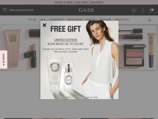 gadecosmetics.com screenshot