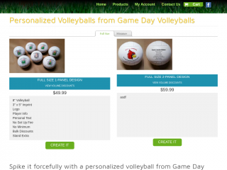 gamedayvolleyballs.com screenshot