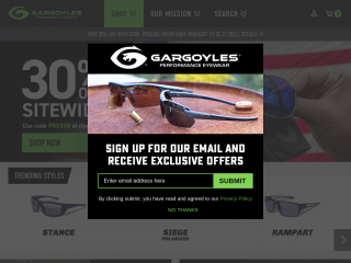 gargoyleseyewear.com screenshot