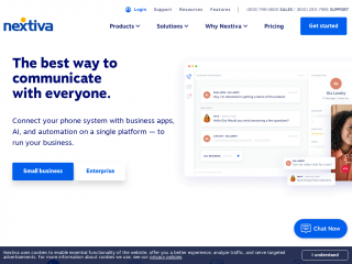 get.nextiva.com screenshot