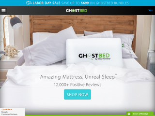 ghostbed.com screenshot