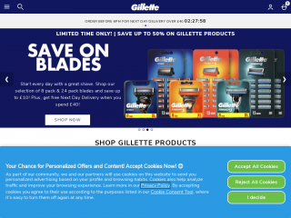 gillette.co.uk screenshot