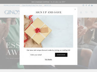ginosonline.com screenshot