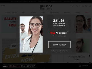 glassesgallery.com screenshot