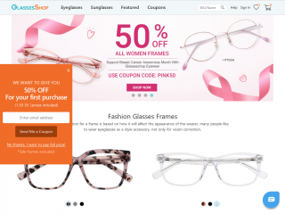 glassesshop.com screenshot