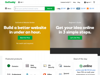 godaddy.com screenshot