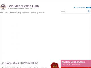 goldmedalwineclub.com screenshot