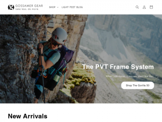 gossamergear.com screenshot