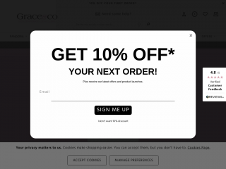 graceandcojewellery.co.uk screenshot