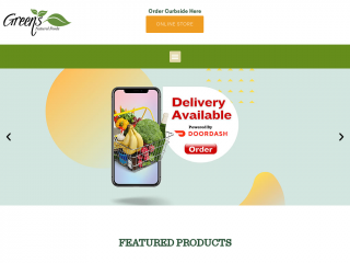 greensnaturalfoods.com screenshot