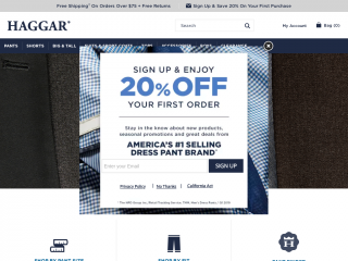 haggar.com screenshot