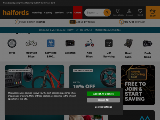 halfords.com screenshot