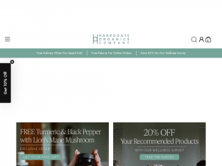 harrogateorganics.co.uk screenshot
