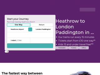 heathrowexpress.com screenshot