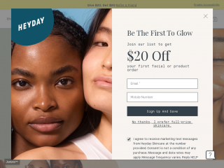 heydayskincare.com screenshot
