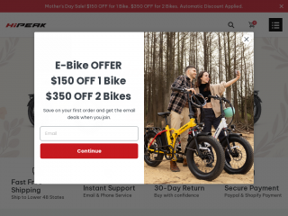 hipeakbike.com screenshot