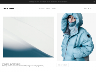 holdenouterwear.com screenshot