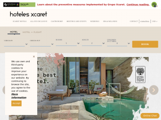 hotelxcaret.com screenshot