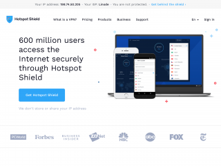 hotspotshield.com screenshot