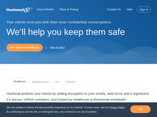hushmail.com screenshot