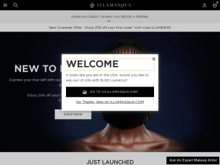 illamasqua.com screenshot