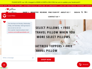 ilovepillow.com screenshot