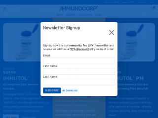 immunocorp.com screenshot