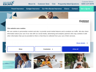insureandescape.co.uk screenshot