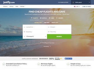 justfly.com screenshot